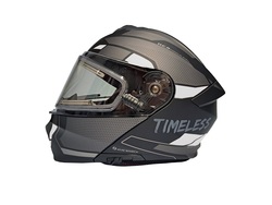 Timeless Flake Techride skoterhjälm, mattsvart/vit