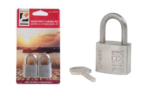 Bema RF-030 Padlock 2pcs 5mm/21mm/15mm Stainless steel