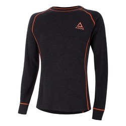 AMOQ 100% Merino Underställ Tröja Grå/Orange