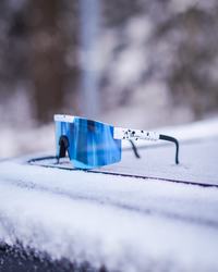 AMOQ Comet Sunglasses White Splash - Blue Mirror