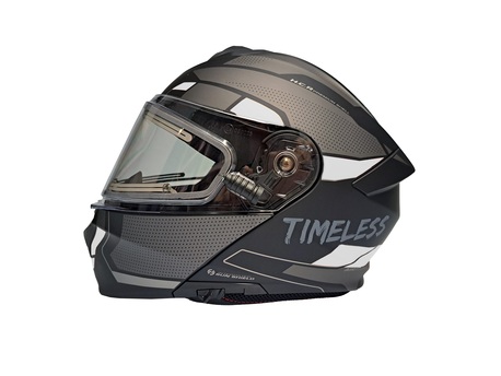 Timeless Flake Techride skoterhjälm, mattsvart/vit